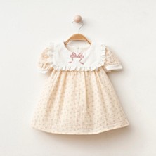 Lumia Baby Slim Kalıp Kız Bebe Elbise Yaz Sezonu İçin Fiyonk Desenli Şık Parti Stili