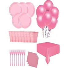Party Country 25 Kişilik Pembe Renkli Doğum Günü Parti Seti Ekonomik Ebatlarla Eğlenceli Kutlama