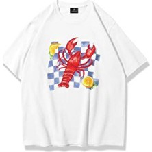Kadın Istakoz Ekose Tshirt Beyaz