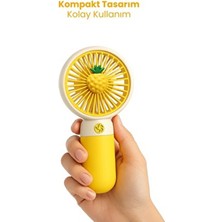 Mini Fan Şarjlı Taşınabilir El Vantilatörü Telefon Standı Meyve Figürlü USB Mini Fan 250MAH 5W Güçlü
