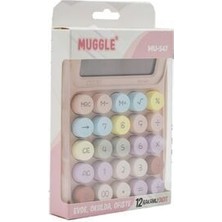 Muggle MU-547 Masaüstü 12 Haneli Pilli Hesap Makinesi Pembe