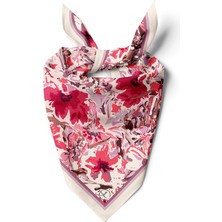 Pınk Flower Desen Bandana/fular