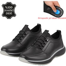 Black Vein Erkek Ortopedik Jel Tabanlı Siyah Spor Tasarım Ayakkabı