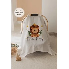 Lilabio %100 Pamuk Çift Katlı Müslin Puset Örtüsü Aslan Modeli Özel Tasarım