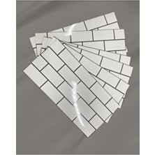 6024 Kendinden Yapışkanlı Esnek Köpük Seramik Beyaz Pvc Mermer Panel 60X30 cm Banyo Wc Mutfak