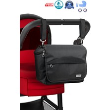 Stroller Bag Bebek Arabası ve Omuz Çantası x Pro Termos Bölümlü - Siyah