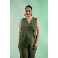 Roxxlen 1112054 Yelekli 2'li Takım Kadın Yaz Temalı Düz Desenli Kolsuz Tasarım