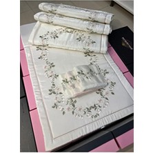 İnci Secret Home Seccade Üç Boyutlu Nakış İşlemeli Pamuk 1 Seccade 1 Bambu Havlu Hediye İçin Uygun