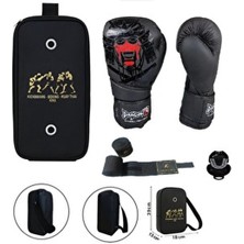 Yakuza Kick Boks Eldiveni Boks Eldiveni Muay Thai Eldiveni 3'lü Set ve Eldiven Taşıma Çantalı