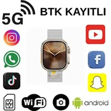 Hw Ultra 3 Call 5g Android Amoled Ekran Gps, Nfc, Kamera Yapay Zeka Destekli Akıllı Saat Btk Kayıt