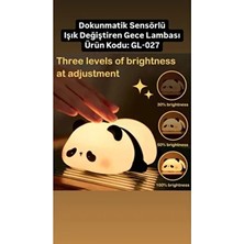Famemus Accessory Çok Renkli Sensörlü Işık Değiştiren Panda Gece Lambası Plastik Malzeme ile Modern Tasarım