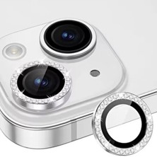 Iphone 15 Uyumlu Taşlı Elmas Glitter Kamera Lens Koruyucu Cam