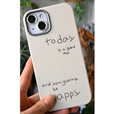 Iphone 13 - 14 - 15 Uyumlu Estetik Dokulu Deri Today Tasarımlı Esnek Silikon Kılıf