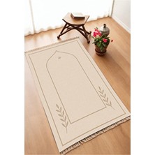 Dekoratif Dijital Baskılı Siyah Kaymaz Taban Seccade Namazlık 75X120