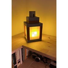 Mse Store Minecraft Temalı Turuncu Gece Lambası Plastik Malzeme ile Figür Yuvası Özelliği