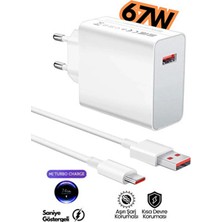 67W Mi Turbo Hızlı Şarj Uyumlu Saniye Göstergeli Type-C Hızlı Şarj Aleti 67W Kablo ve Adaptörü