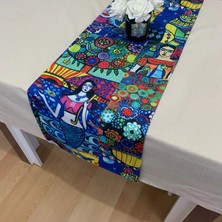Frida Kahlo Desenli Runner, Yüksek Kaliteli Dijital Baskılı Runner, Dayanıklı, Modern Tasarım 35X120 cm