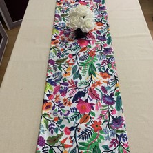 Çiçek Bahçesi Desenli Runner, Yüksek Kaliteli Dijital Baskılı Runner, Dayanıklı, Modern Tasarım 40X145 cm