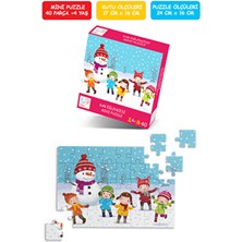 Kar Eğlencesi Mini Puzzle 40 Parça 3-7 Yaş Çocuk Puzzle Yapboz