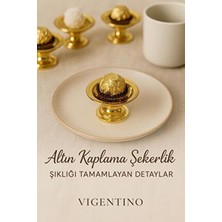 6'lı Abs Dekoratif Gold Kaplama Şekerlik Kase 6'lı Makaronluk Kahve Yanı Sunumluk Lokumluk