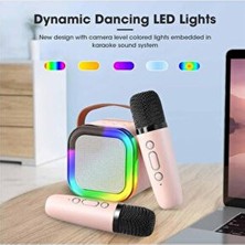 Mikrofonlu Karaoke Bluetooth Hoparlör Rgb LED Işıklı 5 Efektli Ses Bombası