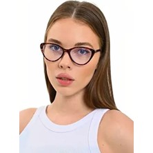 Ren Eyewear VERONA CAT BORDO ÇERÇEVE LEOPAR küçük boy Popüler Mavi Işık Korumalı Blue Block Şeffaf Ekran gözlüğü