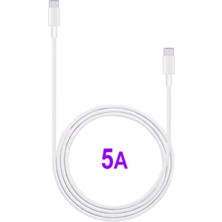 Matebook ve Cep Telefonu Uyumlu Orijinal Usb-C To Usb-C Şarj Kablosu 5A 1.8m Kutusuz