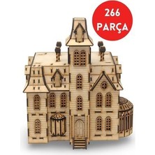 Addams House 266 Parça Ahşap Maket – Gotik Tarzda Büyük Ahşap Ev Modeli - 3D Puzzle