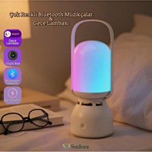 Çok Renkli Bluetooth Müzikçalar & Gece Lambası Beyaz Renkli 5W Güçlü Hoparlör ile Dokunmatik Kontrol