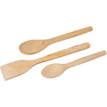 Std Ahşap Yemek Kaşık Takımı ve Spatula Tahta Kaşık Seti Klasik