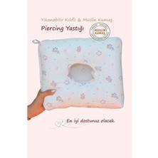 Sacce Scarves & Accessories Piercing Yastığı – Yıkanabilir Kılıflı Çiçekli Müslin – Kulak Delme Sonrası Özel Uyku Yastığı