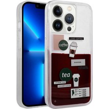 Khayra iPhone 13 Pro Max Uyumlu Desenli Sıvılı Khyr Drink Silikon Kapak-No2