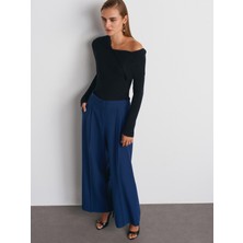72192 Dikişli Geniş Paça Pantolon-Indigo