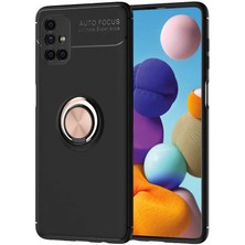 Khayra Galaxy M51 Kılıf Khyr Ravel Silikon Kapak-Siyah-Rose Gold