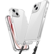 Khayra iPhone 15 Kılıf Airbagli Takılabilir Askı Aparatlı Khyr Snap Silikon Kapak-Şeffaf
