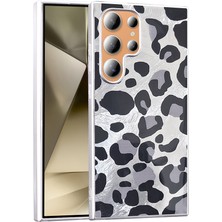 Galaxy S23 Ultra Kılıf Desenli Khyr Mep Kapak - Gri Leopar