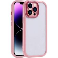 Apple iPhone 14 Pro Max Kılıf Kamera Korumalı Renkli Kenar ve Çerçeve Tasarımlı Khyr Vitamin Kapak-Mürdüm