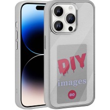 Apple iPhone 14 Pro Max Kılıf Ekranı Yansıtan Khyr Akıllı Nfc Kapak-Gri