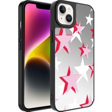 Khayra iPhone 14 Uyumlu Aynalı Desenli Kamera Korumalı Parlak Khyr Mirror Kapak-Yıldız