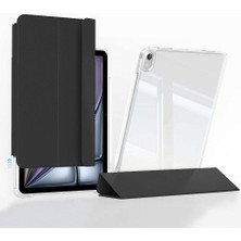 ​apple iPad Air 11 2024 Kılıf Magnetik Ayrılabilen Airbagli Uyumlu Khyr Sliding Tablet Kılıfı-Siyah