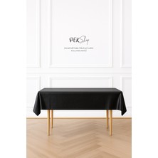Tekrar Kullanılabilir Siyah Masa Örtüsü Lüks Plastik Masa Örtüsü Siyah