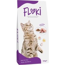 Floki Tavuklu Süper Premium Yetişkin Kedi Maması 15 kg Düşük Tahıllı Lezzetli Kümes Hayvanı