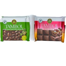 Tambol Antep Fıstıklı Sütlü Çikolata + Çilek Milföy Dolgulu Sütlü Çikolata