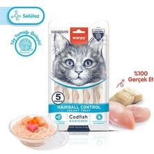 Wanpy Hairball Control Morina Balığı ve Tavuklu Krema Kedi Ödülü 5X14 gr