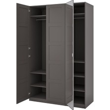 Pax Gardırop, Koyu Gri-Aynalı Cam, 150X60X236 cm