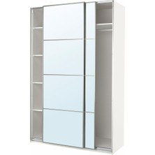 Pax Sürgü Kapaklı Gardırop, Beyaz-Aynalı Cam, 150X66X236 cm