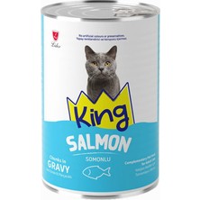 King Sos Içerisinde Et Parçacıklı Somonlu Kedi Konservesi 400 gr