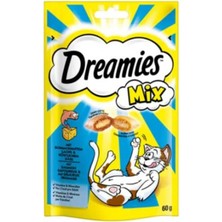 Dreamies Mix Içi Dolgulu Somonlu ve Peynirli Kıtır Kedi Ödül Maması 60GR
