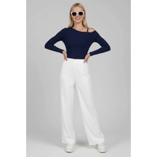 Tek Omuz Ipli Bluz Lacivert T4328