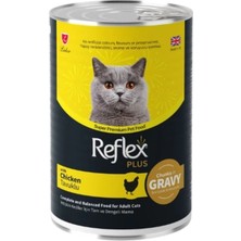 Reflex Plus Sos Içinde Et Parçacıklı Tavuklu Yetişkin Kedi Maması 395GR